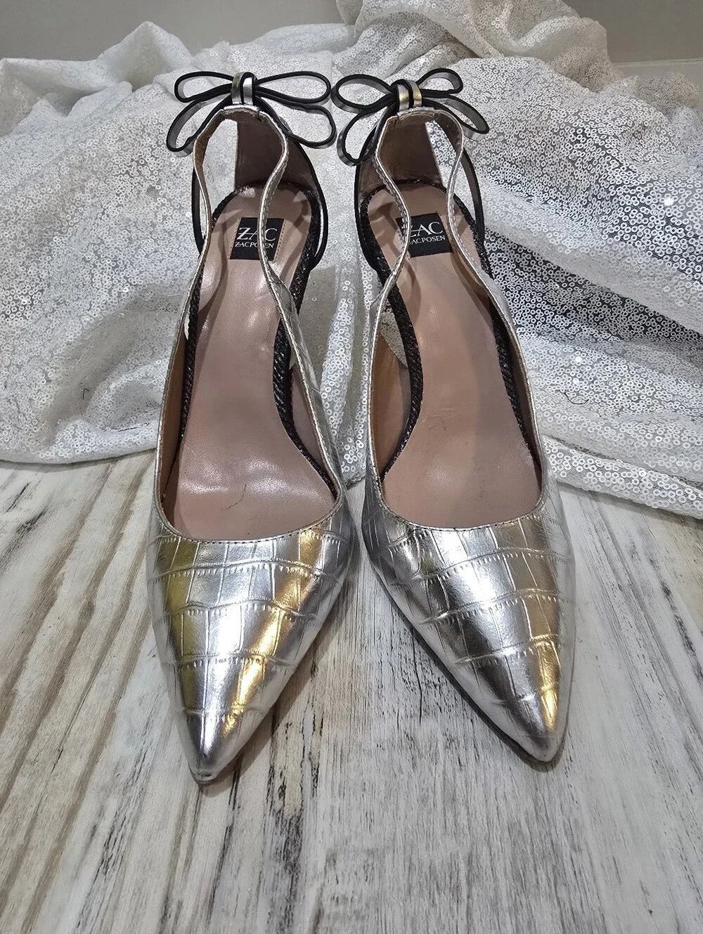 Zac Posen Veronique pumps NWOT Size 8.5 metallic silver